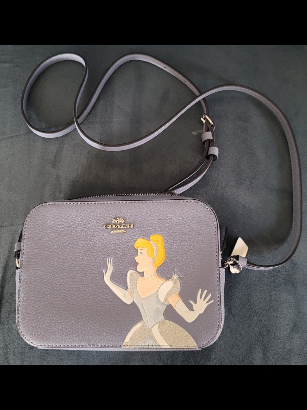 Coach Blue Leather Cinderella Crossbody with Gold Hardware